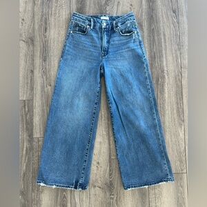 Good American High Waisted Denim Flare Wide Leg Jeans 4/27